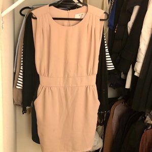 TOMO TOM's Silk Knee- Length Dress- Beige US XS/00
